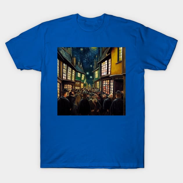 Starry Night in Diagon Alley T-Shirt by Grassroots Green